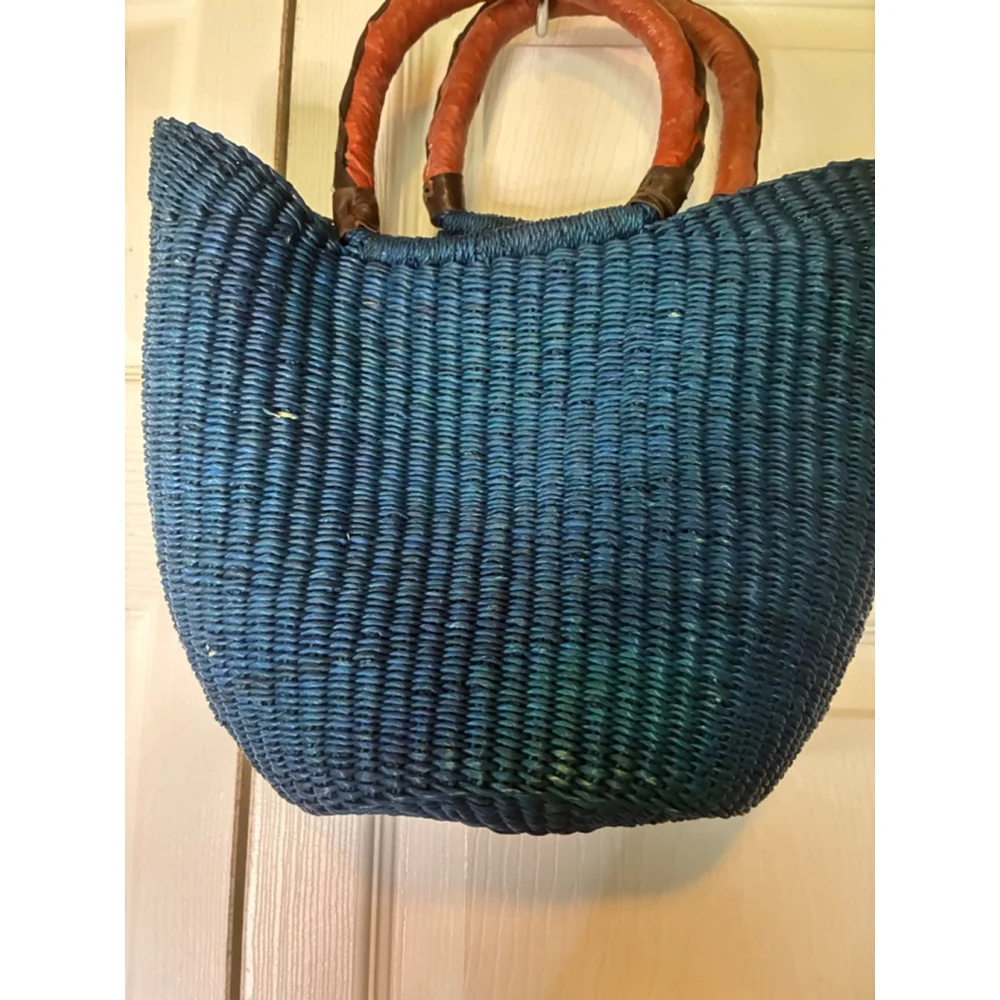 Blue Wicker Purse